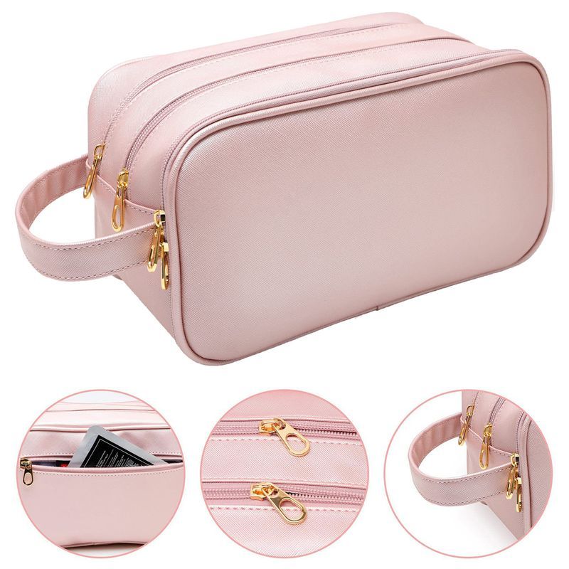 Lihao Cosmetic Multi Interior Poet Borsa da toilette impermeabile multistrato in ecopelle di capienza spaziosa per tutti i giorni_voghion.com