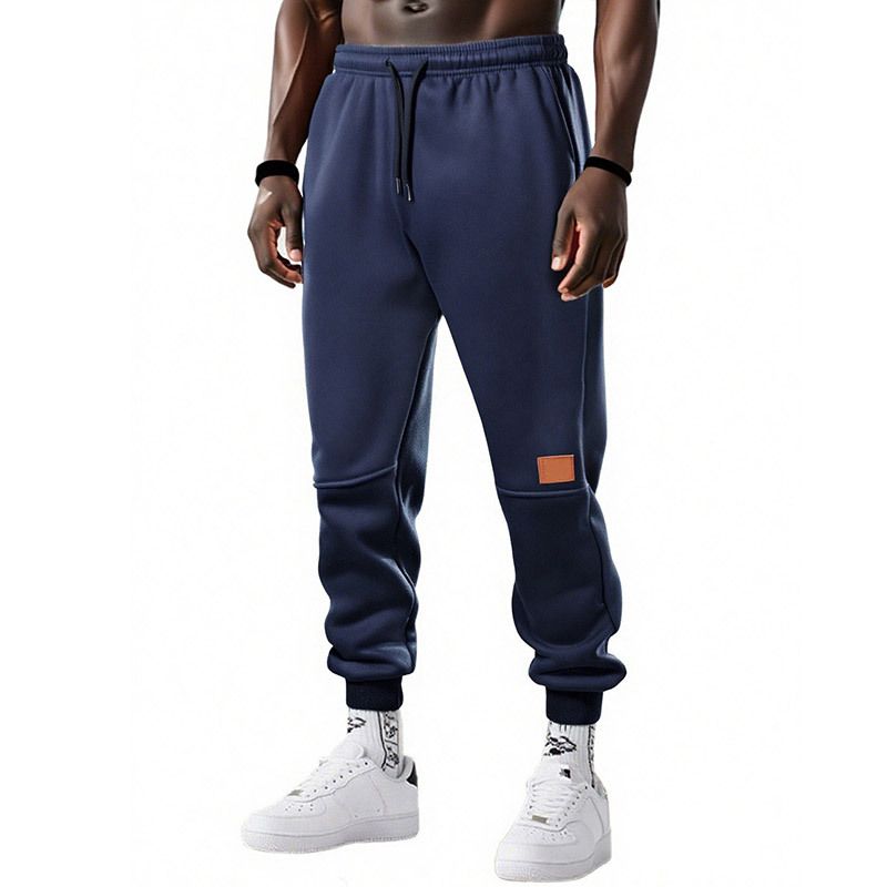 Pantaloni da jogging in pile slim-fit da uomo - Pantaloni da tuta termici invernali affusolati con coulisse per palestra e tempo libero (4 colori, dalla XS alla XXL)_voghion.com
