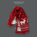 Women's Autumn Winter Reversible Reindeer Scarf Christmas Classic Fashion Warm Knitted Neck Warmer Couple Style New Year_voghion.com