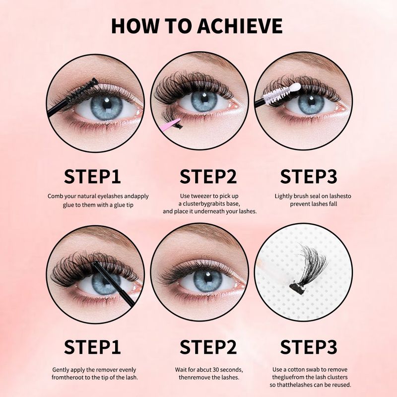 European and American cross border 216 clusters of thick false eyelashes set 60D80D100D natural curling DIY segmented eyelashes_voghion.com
