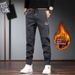 Pantaloni casual con cerniera per uomo in autunno e inverno, nuovi pantaloni aderenti a gamba piccola, marchio alla moda versatile con peluche_voghion.com