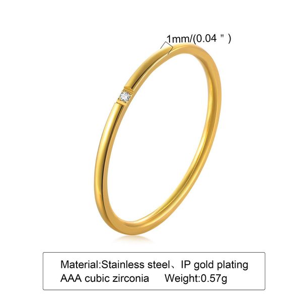 Bague minimaliste en acier titane et oxyde de zirconium pour femme - Design géométrique élégant pour un usage quotidien. Bijoux trois zircons_voghion.com