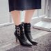 Elegant Pointed Toe Stiletto Ankle Boots With Belt Buckle Detail - Women's Fashion Boots In Extended Sizes (32-47) For Autumn/Winter_voghion.com