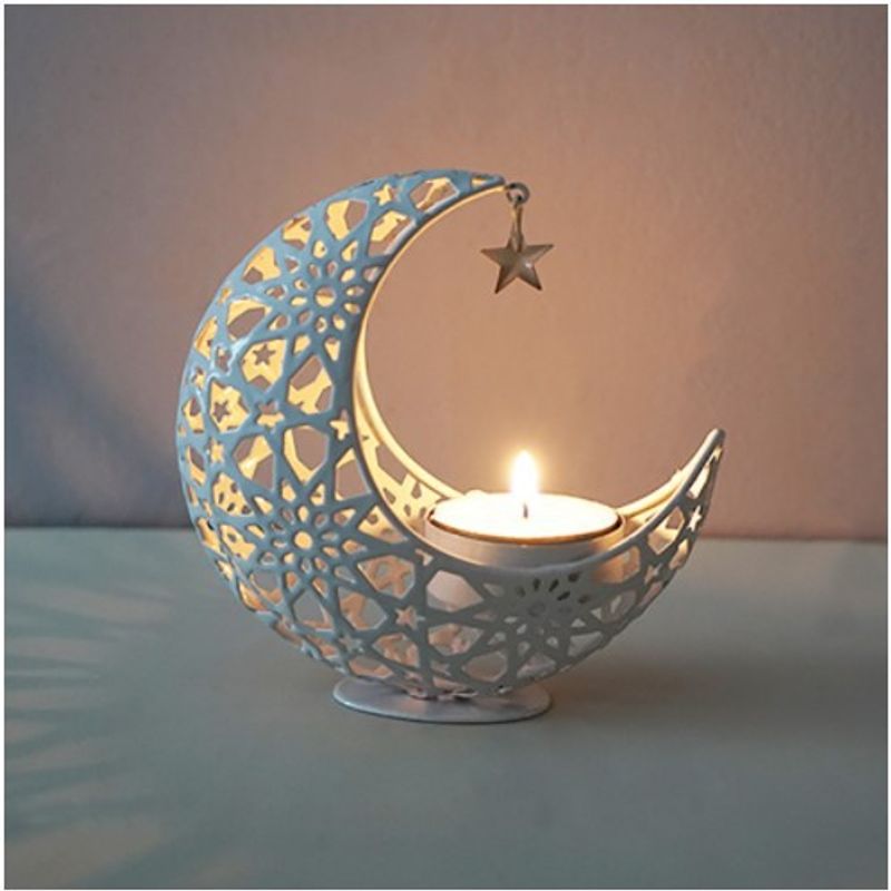 Wohnmöbel Heißer Verkauf Mond Aromatherapie Kerzenhalter Ornamente Handwerk Dekoration Home Moon Candle Kreative Hohlmetall_voghion.com