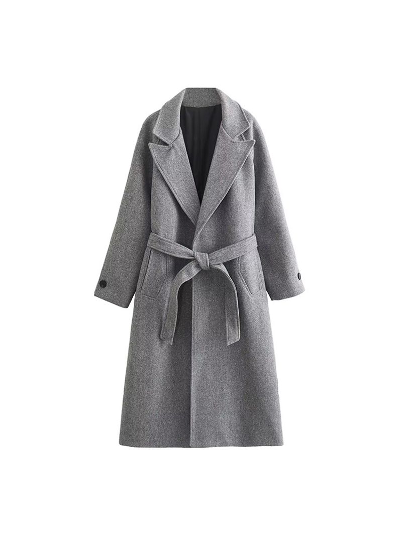 Moda francese temperamento personalità neutro con cappotto in tweed in vita_voghion.com