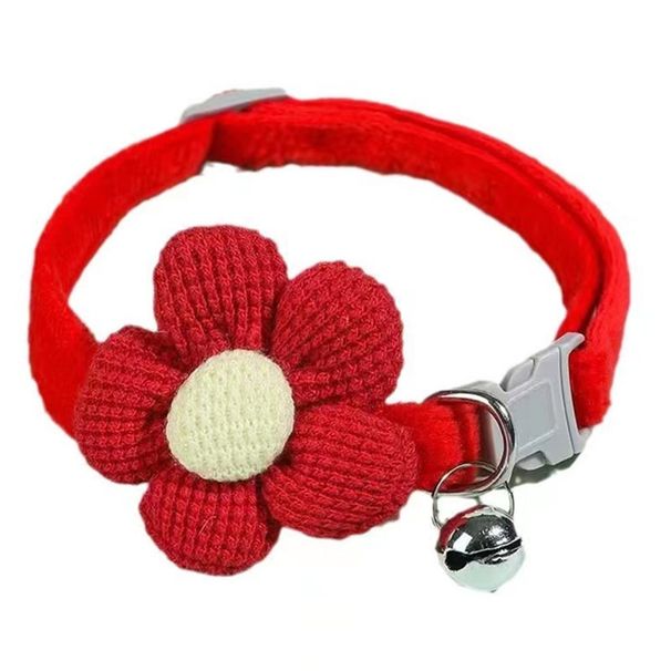 Pet Leash Cute Cartoon Flower Bell Collar Cat Necklace Small Dog Supplies_voghion.com