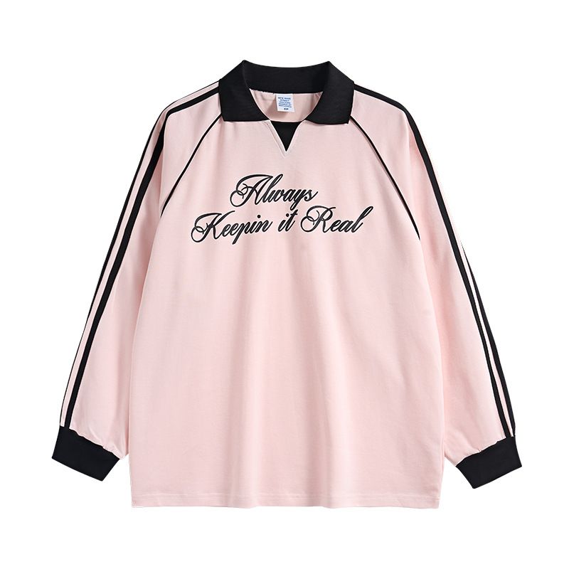 Men's Clothing Sporty Chic Lapel Long Sleeved T Shirt Autumn And Winter Trendy Brand New Retro Sports Style Long T_voghion.com