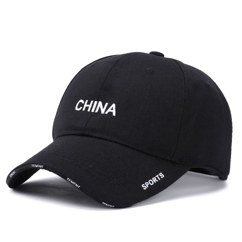 New casual men's hard top sunshade Korean alphabet embroidered hat versatile Baseball cap women_voghion.com