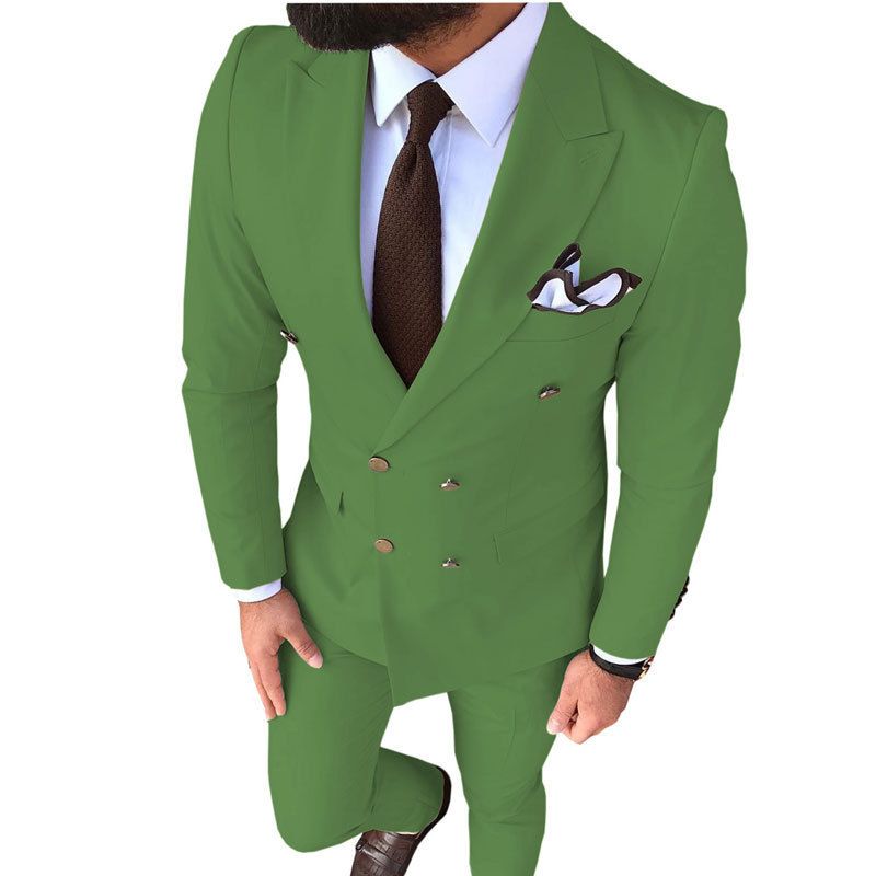 2-teiliges Slim-Fit-Anzugset für Herren, hochwertiger Business-Blazer und Anzughose, maßgeschneiderte Abendgarderobe fürs Büro und besondere Anlässe_voghion.com
