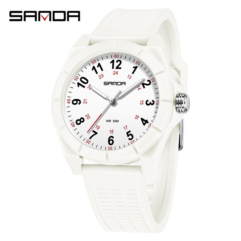 SANDA Student Sports Watch Men's And Women's Korean Edition Small Fresh Large Digital Luminous Waterproof Simple Leisure Quartz Watch_voghion.com