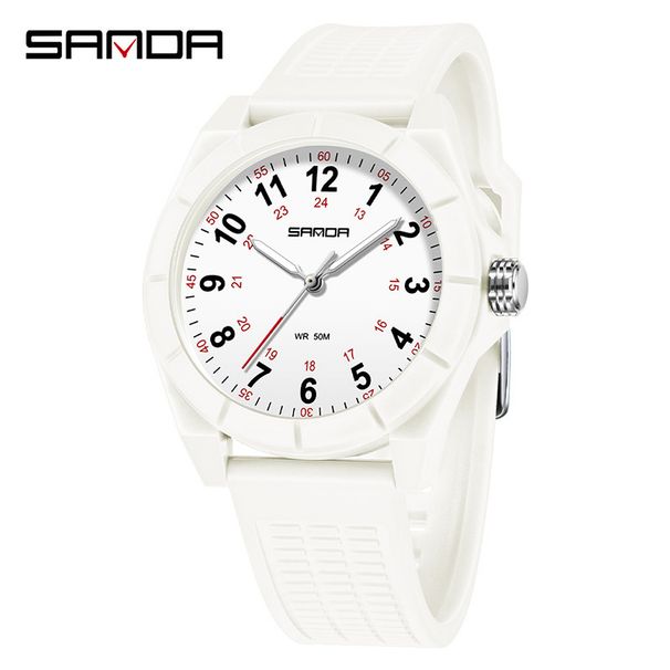 SANDA Student Sports Watch Men's And Women's Korean Edition Small Fresh Large Digital Luminous Waterproof Simple Leisure Quartz Watch_voghion.com