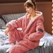Dames herfstvest, pyjama met lange mouwen en rits, verdikt en flanel drielaags katoen koraalfleece, winter_voghion.com
