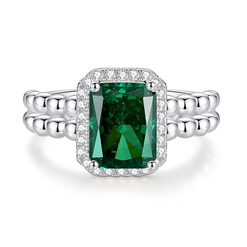 Progetta un nuovo anello di fidanzamento in argento puro giallo S ad alto tenore di carbonio con diamante taglio fiore di ghiaccio 7 * 9_voghion.com