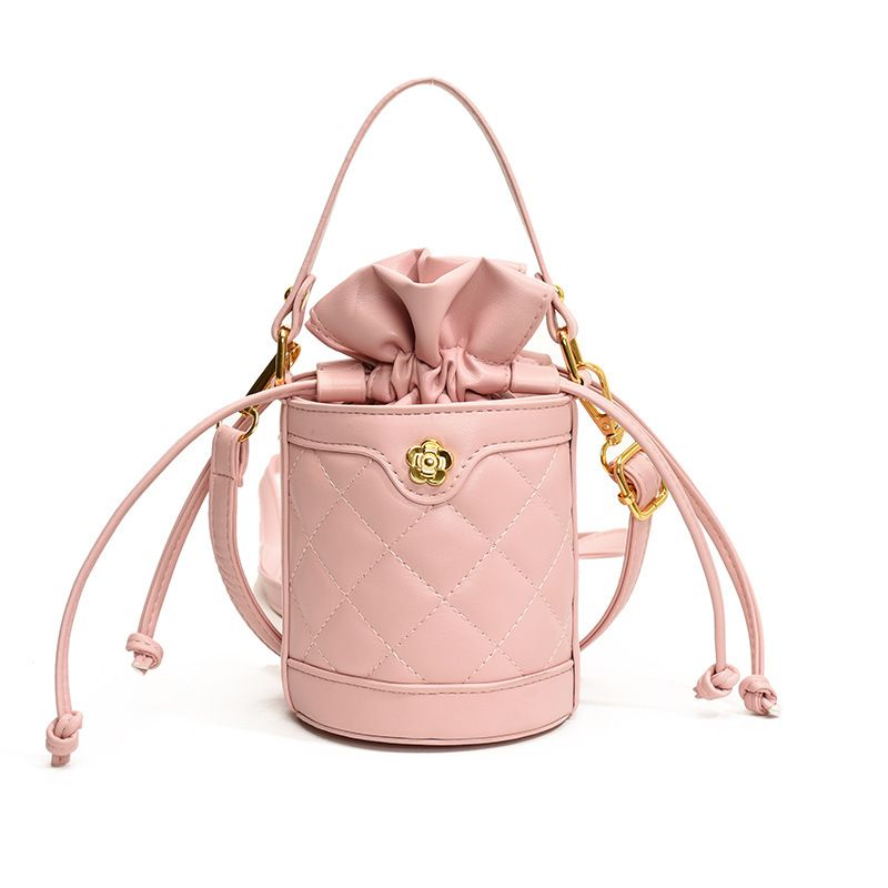 Γυναικεία τσάντα bucket Camellia με κορδόνι, μικρή παιδική μίνι τσάντα χιαστί, γυναικεία τσάντα_voghion.com