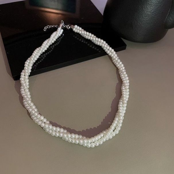 Collier multicouche enveloppé de perles avec un nouveau style minimaliste et élégant, populaire sur Internet, chaîne de clavicule,_voghion.com
