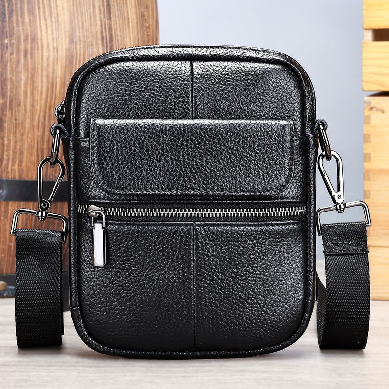 Marant Leather Men's Shoulder Messenger Bag High Grade First Layer Cowhide Mobile Phone Bag Men's Shoulder Bag Men's Bag_voghion.com