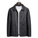 spring and autumn leather jackets for men, middle-aged business casual jackets, suit collars, fitted solid color leather jackets for men wholesale_voghion.com