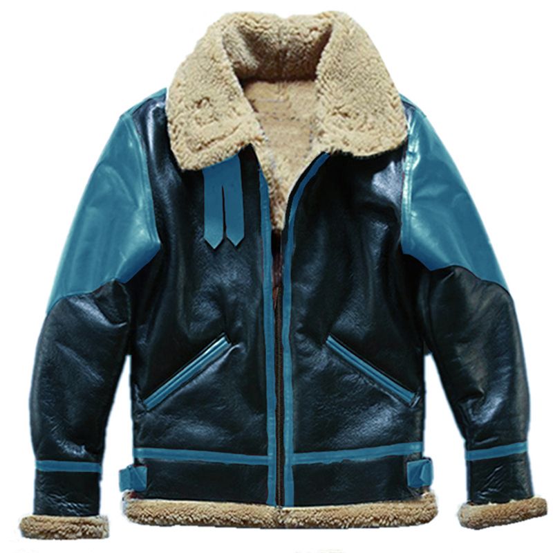 Cappotto invernale da uomo in pelliccia spessa, con contrasto di colore, in un unico pezzo, esplosivo_voghion.com