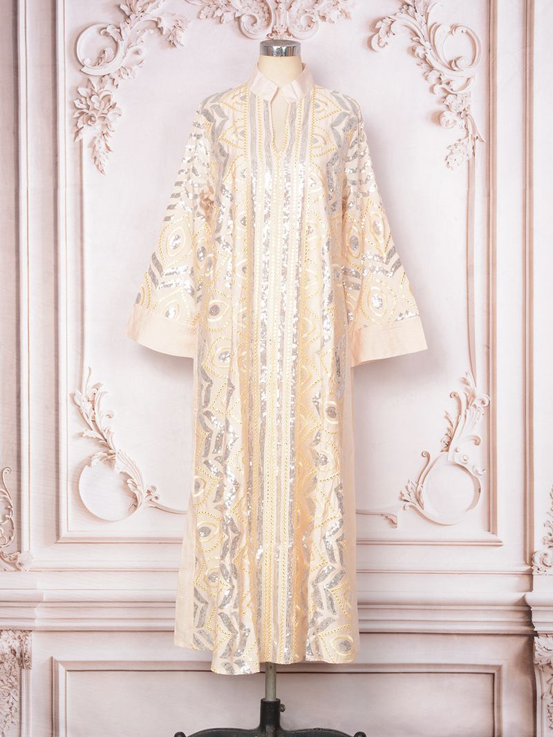Fashion New Bead Robe Clothing Factory Muslim Women's Dubai Party Evening Dress_voghion.com