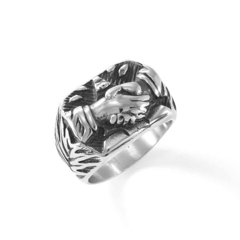 Ringe Der Name Des Glaubens Edelstahlring Texturring Herren Titanstahl Glatt Hip Hop Batch_voghion.com