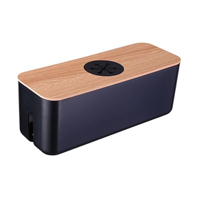 Wooden Cable Storage Box Power Line Storage Case Dustproof Charger Socket Organizer Wire Case Home Cable Winder Organizer_voghion.com