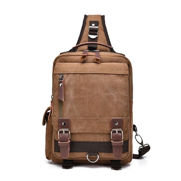 Men's Chest Bag Casual Water Proof Messenger Shoulder Bag Large Capacity Canvas Chest Backpack Outdoor Chest Bag Messenger Bag_voghion.com