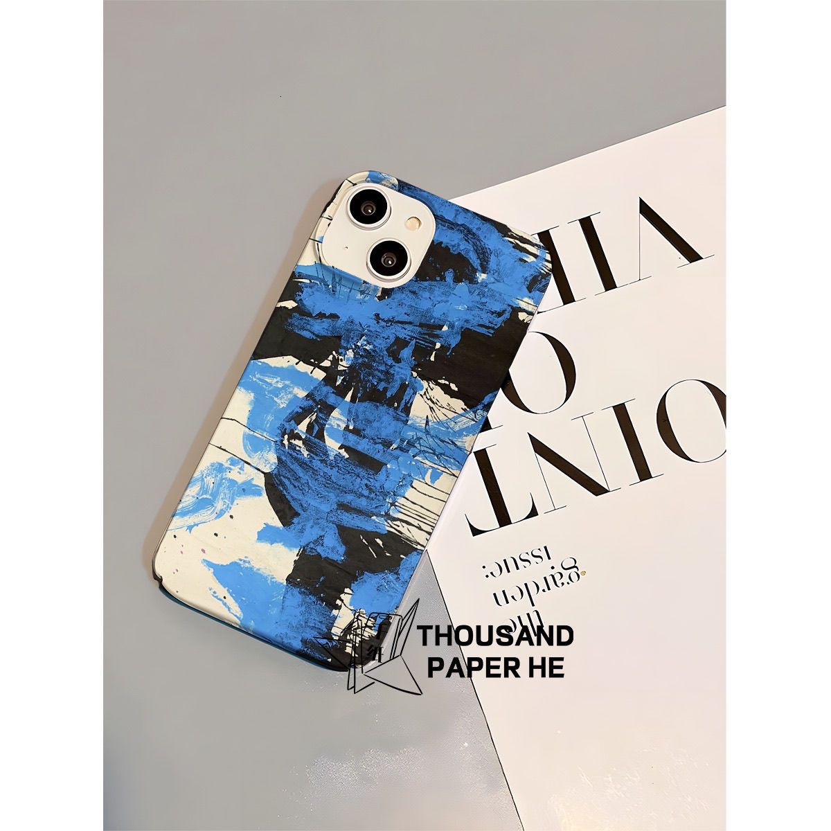 Niche Abstract Art Blue Paint Splatter 13 Pro Max Handyhülle Kompatibel mit 12/14_voghion.com