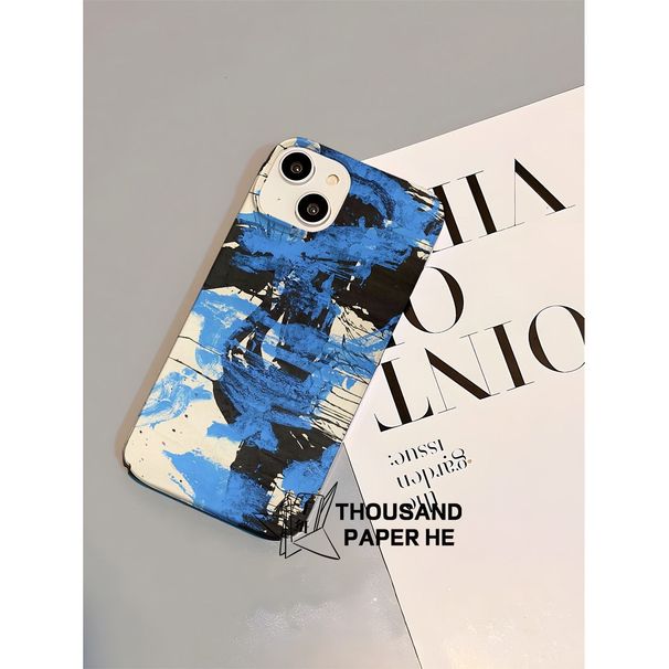 Niche Abstract Art Blue Paint Splatter 13 Pro Max Handyhülle Kompatibel mit 12/14_voghion.com