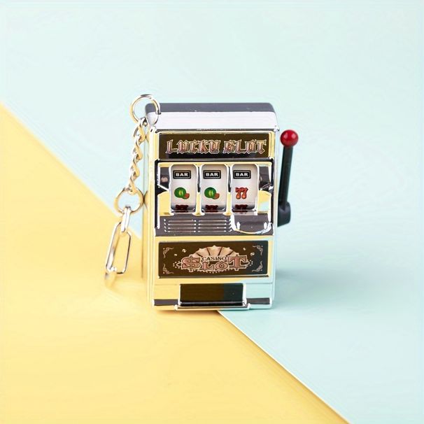 1pc Retro Slot Machine Keychain Men, Game Machine, Creative Pendant For Birthday Gift_voghion.com
