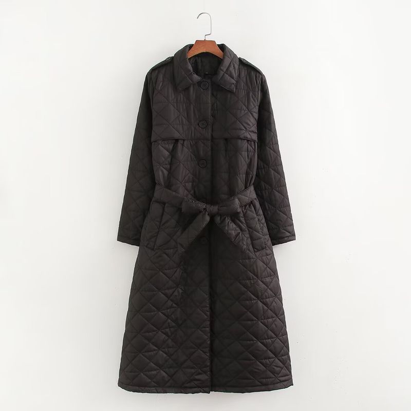 Damenbekleidung 2024 Herbst und Winter im neuen Stil bestickte lange Windjacke aus Baumwolle_voghion.com