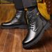 European Warm Series Winter Martin Boots For Men, Wool High-top Snow Boots, Cotton Thick-soled Business Men's Leather Shoes, Thickened And_voghion.com