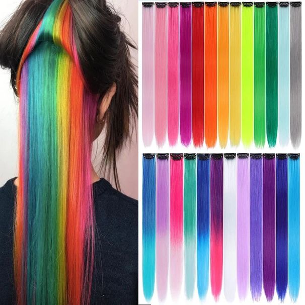 Faarfgradient Highlight nahtlos natierlech Perück Stéck een Stéck onsichtbar eenzel Clip hänkend Ouerfaarwen Hoerverlängerung Perück_voghion.com