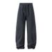 Unisex-Sweatpants für Pendler – Fleecegefütterte Hose mit strukturiertem Seitenschlitz am Saum (Dunkelgrau/Schwarz/Gelb meliert, M-XXL)_voghion.com