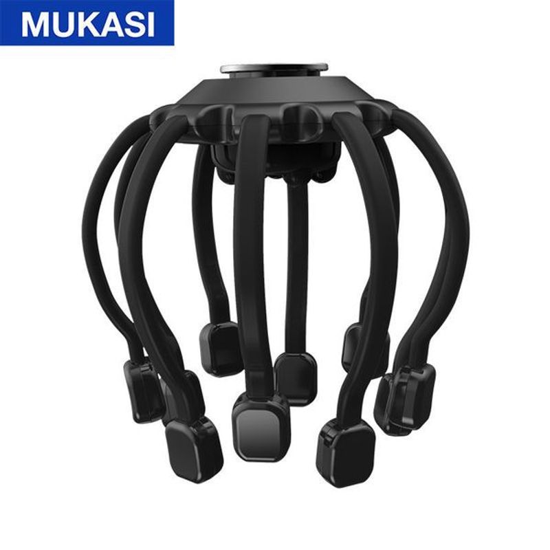 Massageador de cabeça, polvo, couro cabeludo, massageador de cabeça, instrumento de massagem elétrica com vibração de música bluetooth para relaxar o estresse_voghion.com
