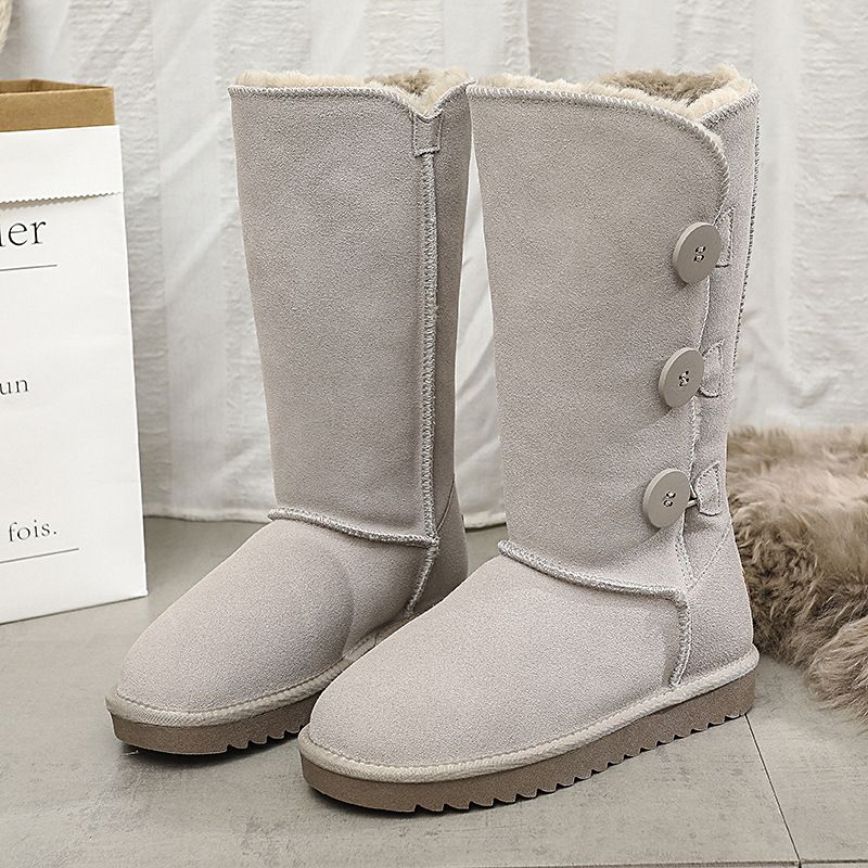 Aukšti sniego batai moterims 2023 žieminiai neslystantys stori šilti ilgaauliai trijų sagčių medvilniniai batai_voghion.com