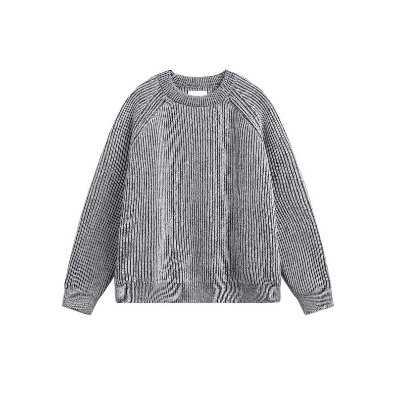 Maglione da uomo retrò, stile vintage, con scollo rotondo e maniche lunghe, maglione casual semplice, tinta unita, alla moda, autunnale_voghion.com