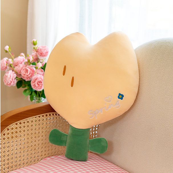Cuscino di peluche a forma di fiore, adorabile e comodo, cuscino da ufficio con design floreale e cartone animato_voghion.com
