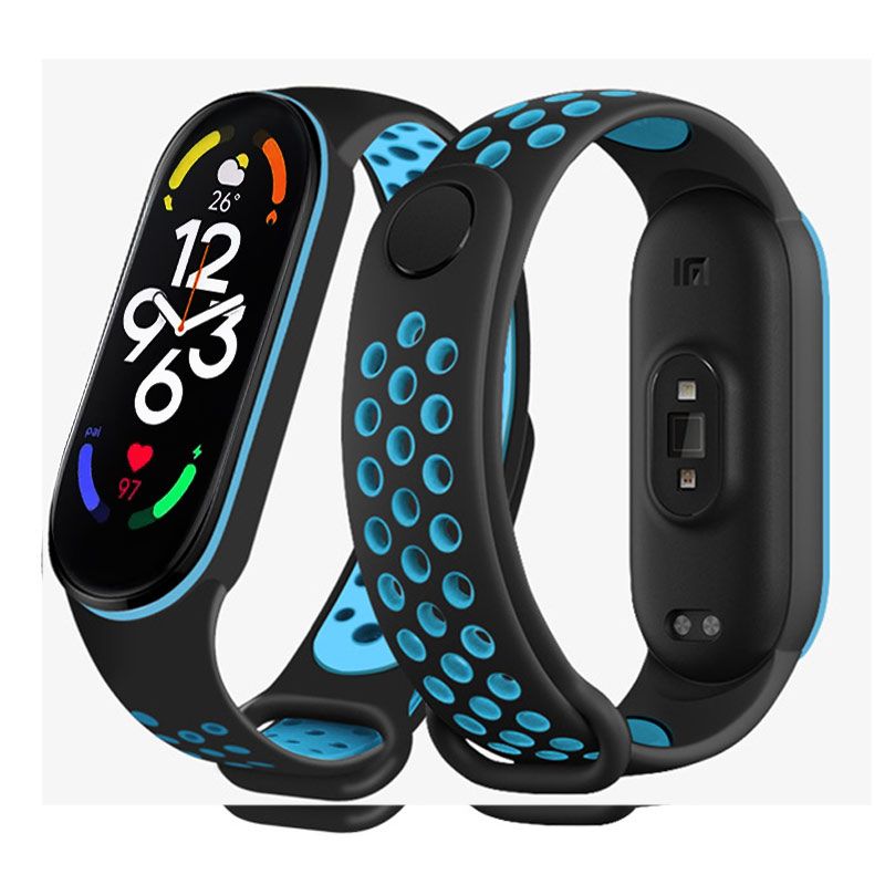Correa de reloj deportiva para Xiaomi Mi Band 7 6 NFC smartwatch miband7 Air-Hole pulsera de repuesto de silicona en Mi band 6 5 4 3 8 correa_voghion.com