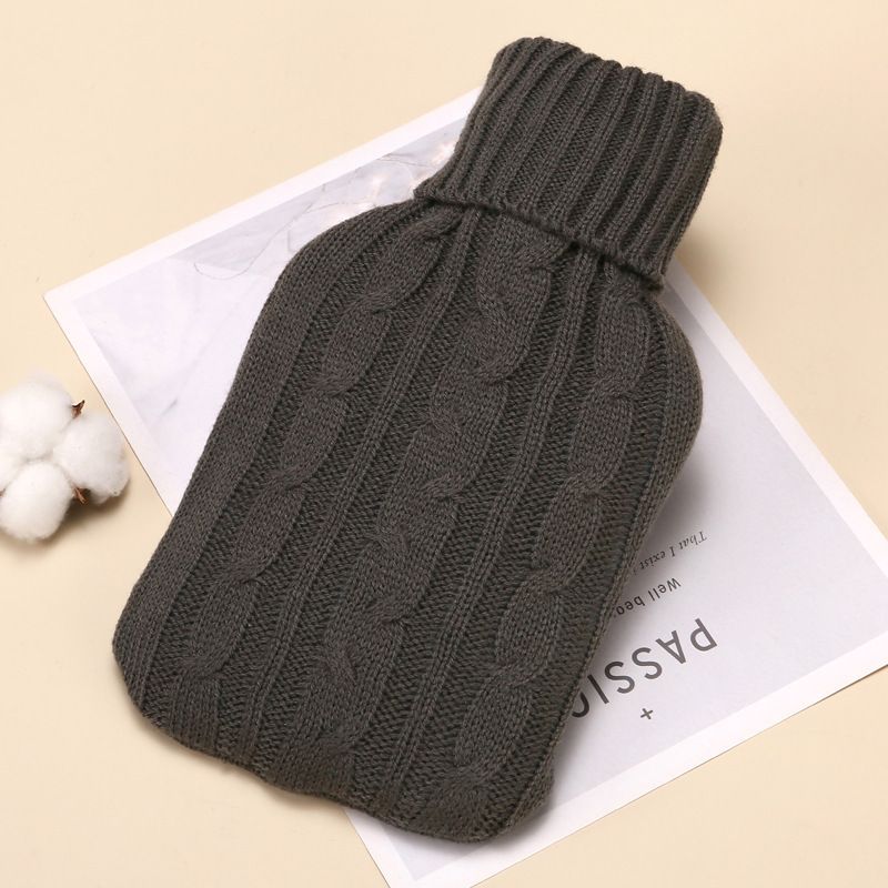 Macaron series water filling hot water bag warm rubber water injection warm water bag knitted hand warmer warm water bag wholesale_voghion.com