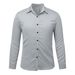 Camicia da uomo lucida, casual, sottile, a maniche lunghe, scorrevole, di alta qualità, con colletto alto, tinta unita, 2025_voghion.com