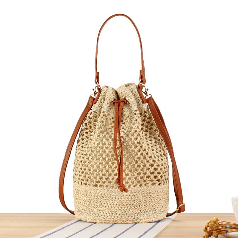 Damskie Torby Jednoczęściowe Drop Shipping, Prosta I Modna Torba Tkana, Niszowa Uniwersalna Torebka, Piękna Torba Crossbody Bucket Woven, Torba Plażowa_voghion.com