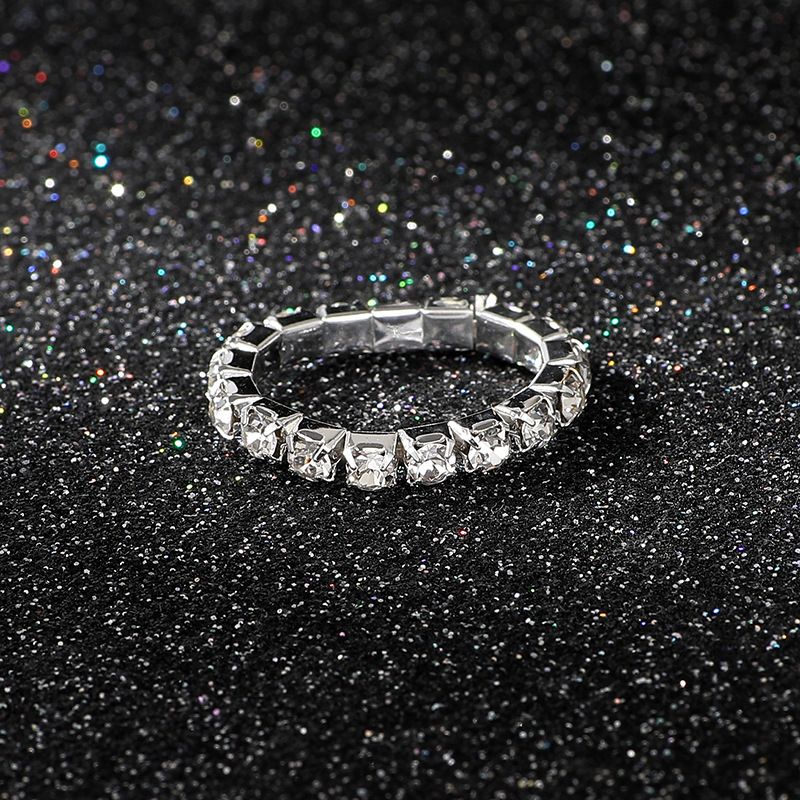 Multi-Row Inlaid Versatile Bride Colorful New Elastic Water Diamond Ring For Women_voghion.com