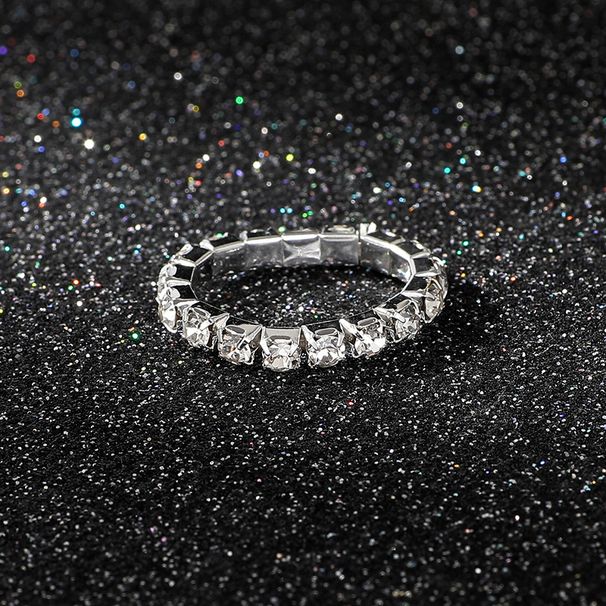 Multi-Row Inlaid Versatile Bride Colorful New Elastic Water Diamond Ring For Women_voghion.com