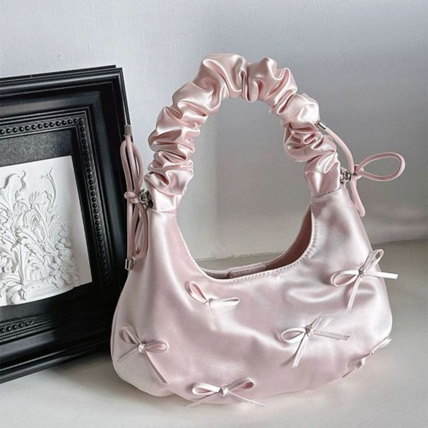 Fashion Spring And Summer New Underarm Portable Large Capacity Pleated Bow Women's Shoulder Bag Fashion Versatile Casual Daily Simple Commuter_voghion.com