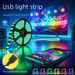 Bluetooth LED Strip Self-Adhesive Tape 5V Gaming Desktop Sound-Sensitive Atmosphere RGB Color Changing USB TV Background_voghion.com
