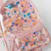 Zaino scolastico trasparente da donna con coriandoli colorati e decorazioni 2025 250407_voghion.com