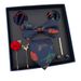 Set da 8 pezzi con papillon e sciarpa quadrata da uomo, in confezione regalo, in tessuto tinto in filo di poliestere, per fidanzato o anziano_voghion.com