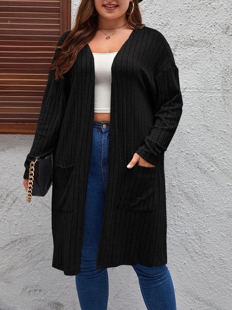 Spring And Autumn European And American New Large Size Casual Long Sleeved Cardigan Sweater Jacket Womenv_voghion.com