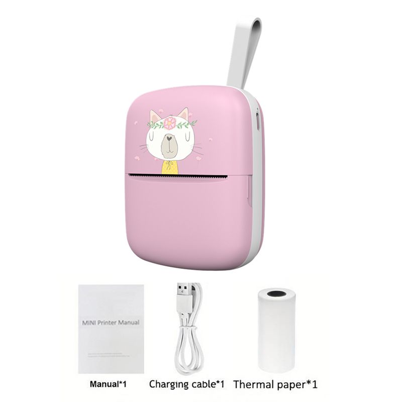Mini Printer for iPhone and Android, Wireless Mini Photo Printer Label Printer, Portable BT Mini Thermal Printer for Printing Label, Journal, Study No_voghion.com
