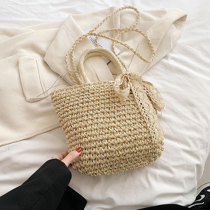 Women’s Bags Holiday Style Straw Woven Bag For Women Summer New Large Capacity Woven Messenger Bag Hand Held Vegetable Basket Beach Bag_voghion.com